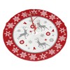 Snowflake Reindeer Red Christmas Tree Skirt 48" Xmas Tree Mat