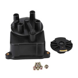 Akozón Tapa de Distribuidor, Tapa de Distribuidor Negra Y Kit de Tapa de Distribuidor de Encendido de Rotor de Distribuidor para Civic 92-00 30102 P54 006