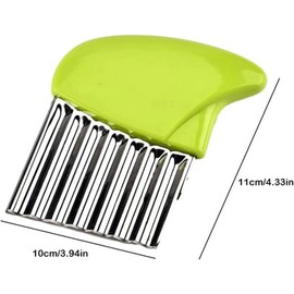 1pc Yellow Crinkle Cutter,Strong and Long-Lasting Stainless Steel Potato Carrot Chip Vegetable Crinkle Wavy Chopper Cutter,Fry Slicer Kitchen Gadget For Home Kitchen Camping,Mandolines and Slicers