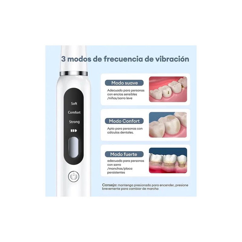 Escalador Eléctrico Led Ultrasónico Cuidado Bucal Kit