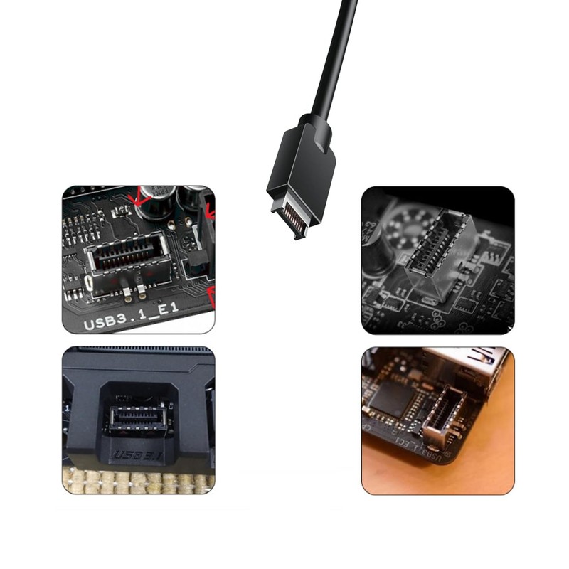 XRIKUI USB 3.1 Type C Front Panel Header Extendsion 50Cm