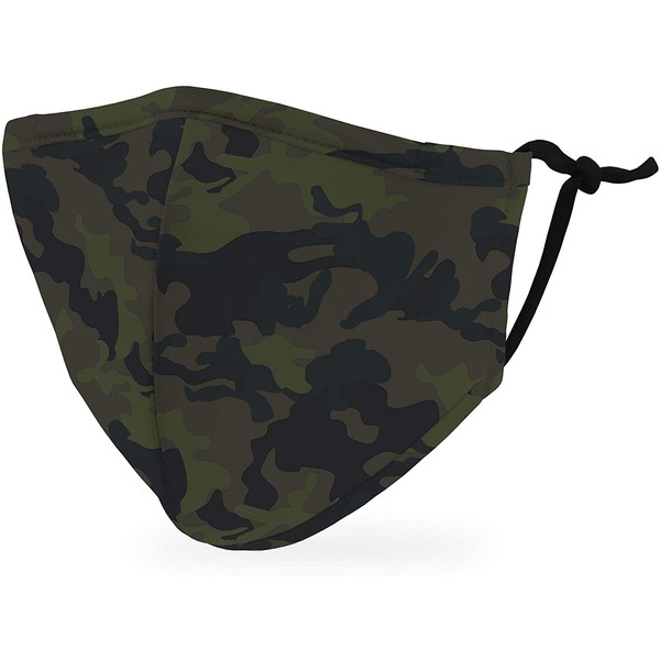 Weddingstar 3-Ply Kid's Washable Cloth Face Mask Reusable and Adjustable with Filter Pocket - Camo