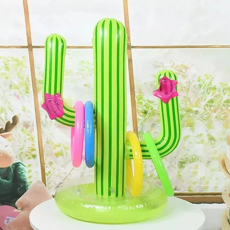 Veraly Juego Inflable De Cactus Lanzamiento De Aros Para Alberca