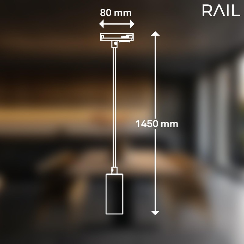 BRILONER - Rail System Rail LED Pendant Light, Dimmable, Combinable,