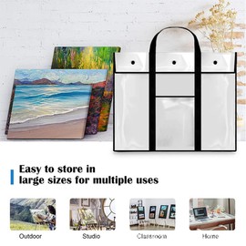 Oaygat Art A2/A3/A4 Art Portfolio Case PVC Storage Pocket Bag 25.5x31.5 Inch Large Waterproof Portfolios Artist Bag Bulletin Board Poster Artist Portfolios Carry Bag Clear Files Tote Bag with Handle