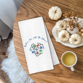 Trenstise Mahjong Gifts Kitchen Towels, Mahjong Lovers Players Gifts, Funny Mah Jong Gift Dish Hand Tea Towels for Kitchen Bathroom Decor, 16x24 Inch Jokers