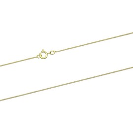 JewelleryBox 9ct Yellow Gold Very Fine 0.55mm Diamond Cut Curb Chain 22"