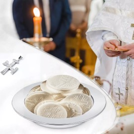 FixtureDisplays 1PC Stainless Steel Premium Communion Bread Plate Church Polished Tray