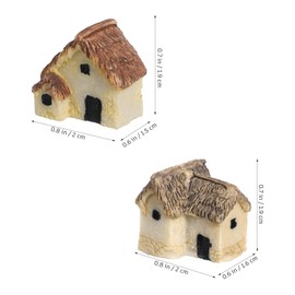 Miniature Fairy Garden Stone House: 12pcs Resin Village Ornament Moss Garden Figurines Cottage Dollhouse DIY Decoration Random Color