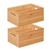 Relaxdays Bamboo Storage Box, Stackable, Sturdy, Bamboo Box without Lid,