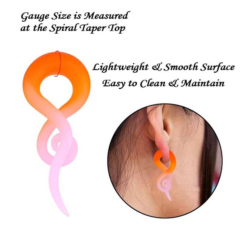 YOFANST 2pcs Double Twist Taper Hanger Plugs Purple Orange Graduated