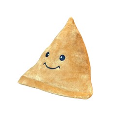 Pawji Pet Toys Samosa Plush Squeaky Toy for Small Medium Large Dogs, Interactive Food Plush Stuffed Chew Toy for Pets with Crinkle Snuffle Toy Foodie Desi