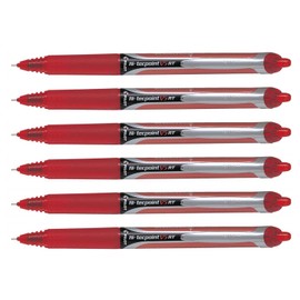 Pilot Hi-Tecpoint V5 RT Retractable Rollerball Pen 0.3 mm Line Pack of 6 Red
