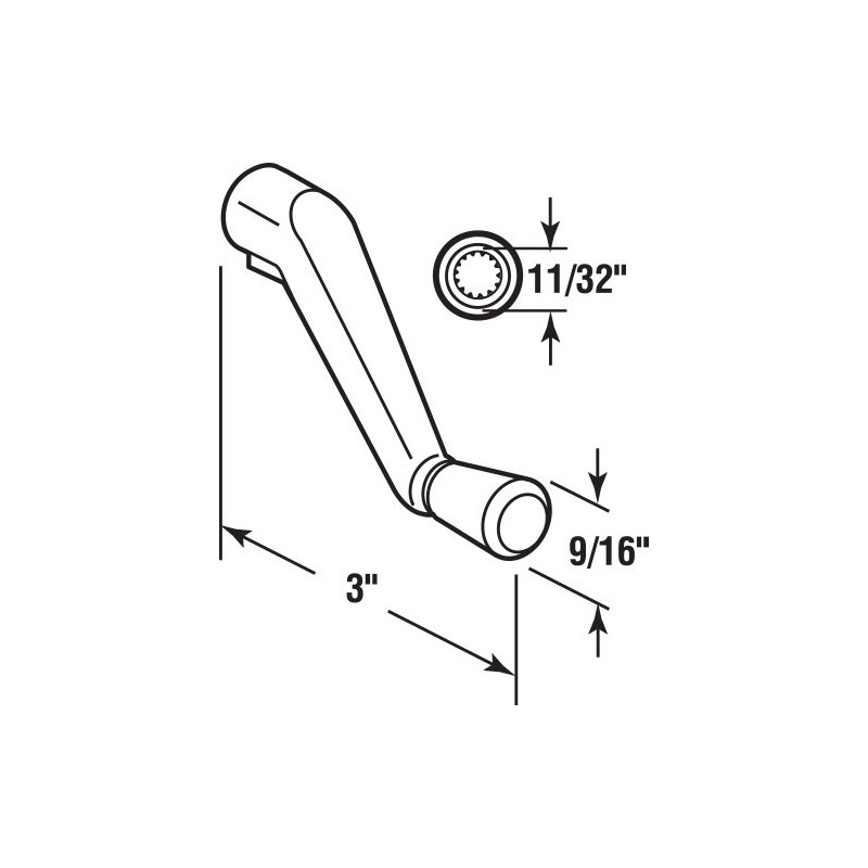 Prime-Line H 3686 11/32 In., Aluminum, Awning Operator Crank Handle