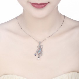 Merthus Vintage 925 Sterling Silver Delicate Lizard Statement Pendant Necklace Chain for Women Fashion Jewelry