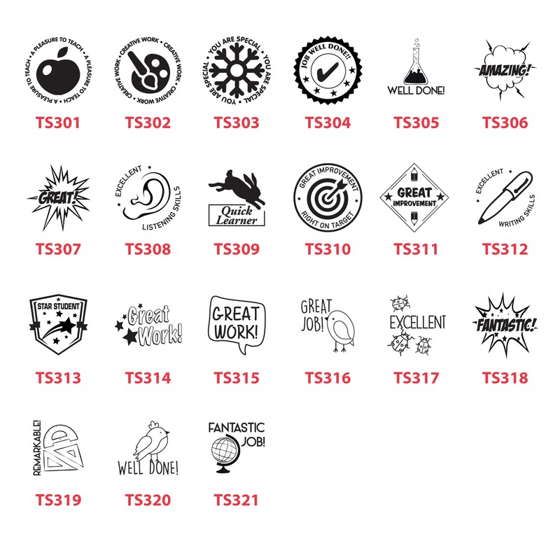 MaxMark Round Teacher Self Inking Stamp - Great Job! -