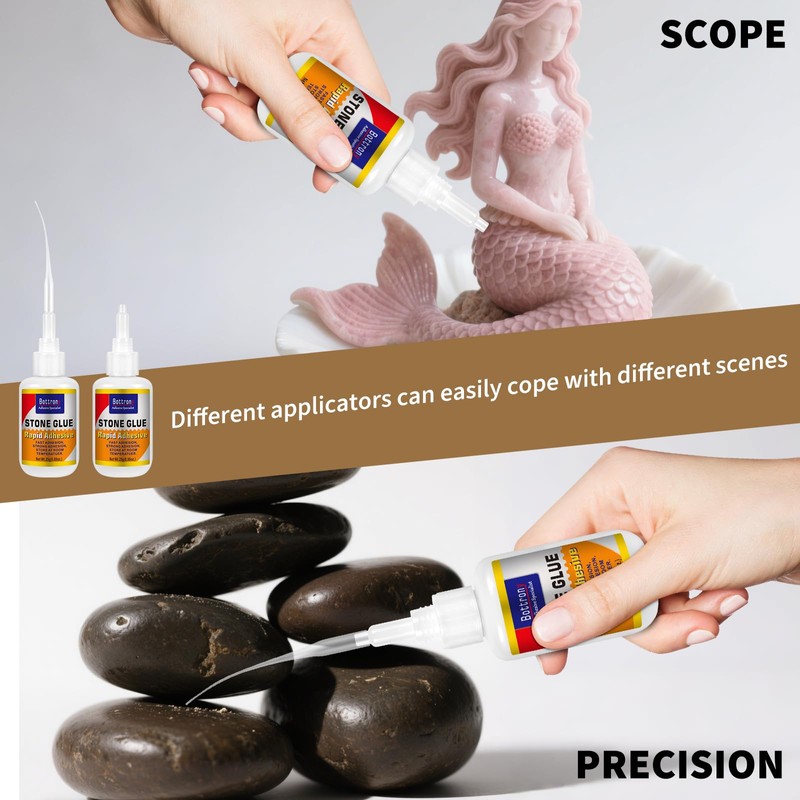 Bottrony Stone Glue - 2 Pcs Fast Drying Clear Super