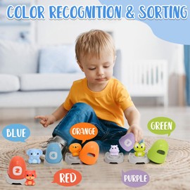 Montessori Stacking Cups for Toddlers 3+ | Sensory Toys with Numbers & Animals | Nesting & Sorting Cups for Bath, Beach, Garden | Early Learning STEM Gift for Boys & Girls