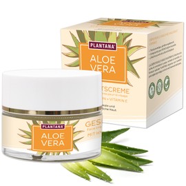 PLANTANA® Organic Aloe Vera Face Cream 50 ml with Hyaluronic Vitamin E for Dry Demanding Skin Vegan Fair Trade from Organic and Cultivation Dermatologically Tested Fast Absorbing