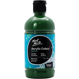 Mont Marte Acrylic Paint Green - 500 ml - Juice Green - Ideal for Acrylic Painting - Brilliant Lightfast Colour with Great Coverage