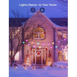 Govee Smart Outdoor String Lights H7016, 96ft RGBIC Outdoor Lights with 30 Dimmable LED Bulbs, IP65 Waterproof, Color Changing Warm White Lights with 47 Scene Modes for Patio, Backyard, App Control