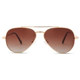 Pro Acme Classic Polarized Aviator Sunglasses for Women Men - UV 400 Protection 57MM(Gold/Brown Gradient)