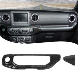 RT-TCZ Center Console Air Conditioner Control Panel Trim Cover Dashboard Decoration Interior Accessories for Jeep Wrangler JL JLU & Gladiator JT 2018-2023,Carbon Fiber Grain
