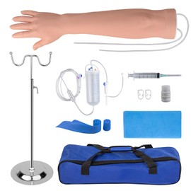 SimCoach Phlebotomy Practice Kit for Injection Training, IV Practice Kit with Phlebotomy Arm, Venipuncture and Blood Draw Practice Kit for Medical Students, Nursing School Essentials