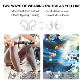 Xmenha Over Ear Wireless Earbuds with Earhooks Bluetooth Earbuds with Ear Hook Waterproof Small Earphones in Ear Headphones Noise Cancelling Headset Android Ear Buds for Running Workout Sport Gym