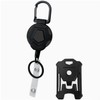 Heavy Duty Retractable Badge Holder with Carabiner Keychain - Tactical ID Card Holder, 31.5" Retractable Reel, Black