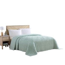 Beatrice Home Fashions Wedding Ring Chenille Bedspread, Full, Blue