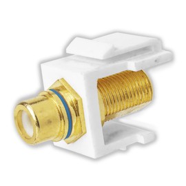 Skywalker F Female to RCA Female Keystone Insert with Blue Band (White)