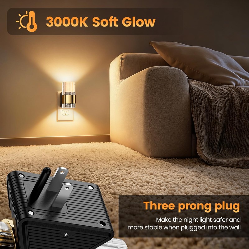 PORTEFELL Night Lights Plug into Wall, Dimmable LED Night Light