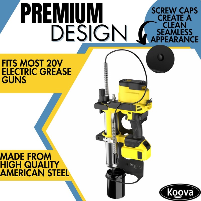 Koova Wall Mounted Grease Gun Holder for 20v Grease Guns