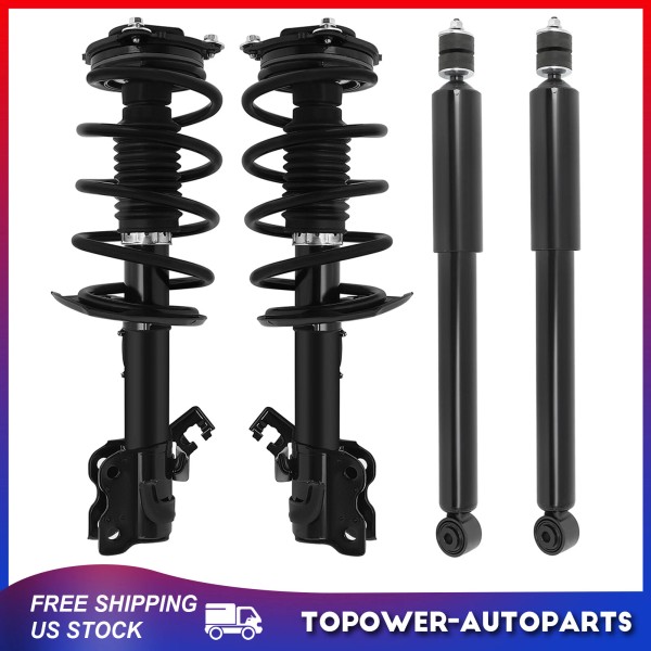ToPower-AutoParts 4Pcs F+R Complete Struts & Coil Springs and Gas