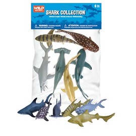 Wild Republic Shark Polybag, Educational Toys, Kids Gifts, Aquatic, Zoo Animals, Shark Toys, 6-Pieces