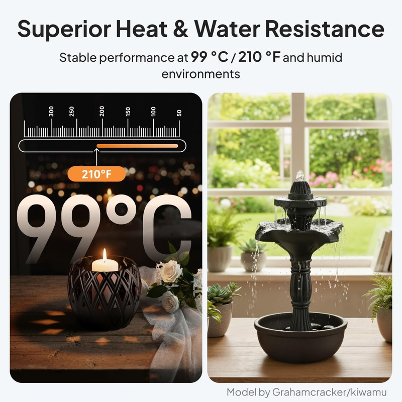 ELEGOO ASA Filament 1.75mm Deep Black 1KG, UV & Weather