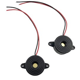 FainWan 2pcs DC 3-24V Active Piezo Buzzer with Lead Wire 2312 High Decibels Continuous Sounder Electronic Buzzer Alarm 23x12mm