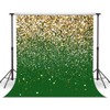 LYCGS 8x8ft Green and Gold Backdrop Birthday Gold Spots Bokeh