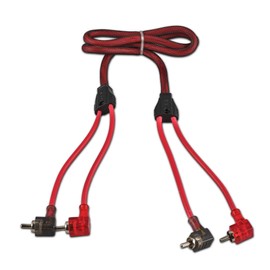 DS18 R3.L 100% cobre libre de oxígeno OFC Ultra Flex RCA de 2 canales con extremos de 90 grados, cable de doble torsión que reduce el ruido de cable para amplificadores, subwoofers, altavoces, 3 pies