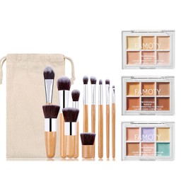 Joyeee Highlight & Contour Pro Palette, 18 Colours with 11 Premium Makeup Brushes, Waterproof, Durable, Full Face Cosmetic Cream Contour Makeup Kit for Women, Birthday Gift