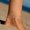 CAROVO Ankle Bracelets for Women, Silver Anklets Letter A Initial