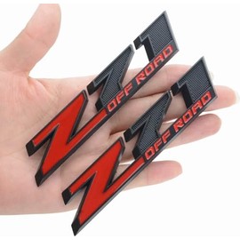 Tomilia 2pcs 5"" Z71 Off-Road Rear Trunk Emblems Door Side Sport Badge Replacement for Chevy (Black Red), EI-SilveCutom#2