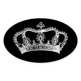 CafePress Vintage Crown Sticker Oval Car Bumper Sticker