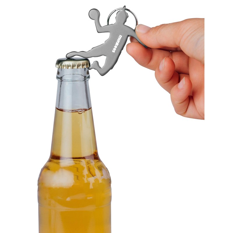 Munkees keyring handballer I handball pendant integrated bottle opener, silver