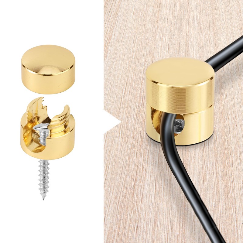 3pcs Gold Cable Anchors, Metal Phone Charger Cord Holders Cable
