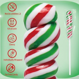 Twisty Lollipop, Rainbow Twist Lollipops Individually Wrapped Bulk, Kid's Lollipops Candy for Birthday, Cherry 30 Pack