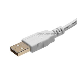 Monoprice USB-A to Mini-B 2.0 Cable - Male to Male, 5-Pin, 28/24AWG, Gold Plated, 28/24AWG, 1.5 Feet, White