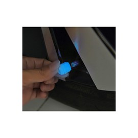 Marcraft Fluorescent Blue, Glowing, Glow In The Dark Plastic Tyre Wheel Valve Caps Dust Caps (4 Pack) Universal for Cars, SUVs, Bicycles, Motorcycles, Trucks | Hex Shape | Screw-On