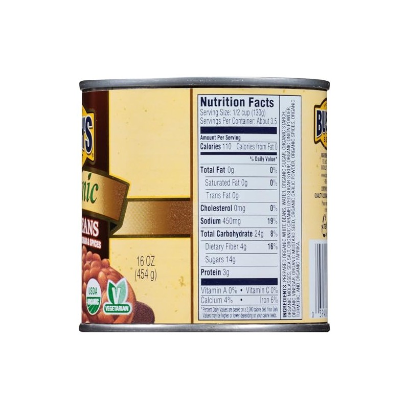 Bush's Best Baked Beans, Organic, 16 Oz (Pack of 18)